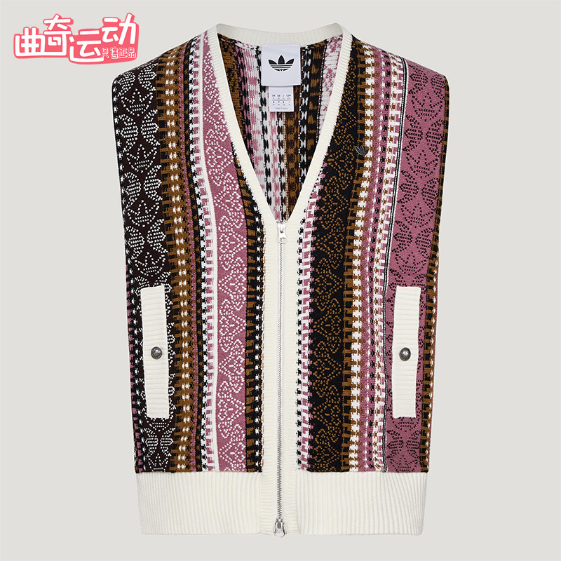 Adidas/阿迪达斯正品三叶草男女休闲针织运动宽松背心马甲KU6910