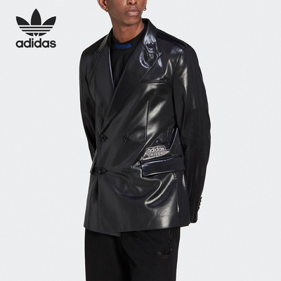 Adidas/阿迪达斯正品三叶草男子运动休闲光泽西装外套HM6481