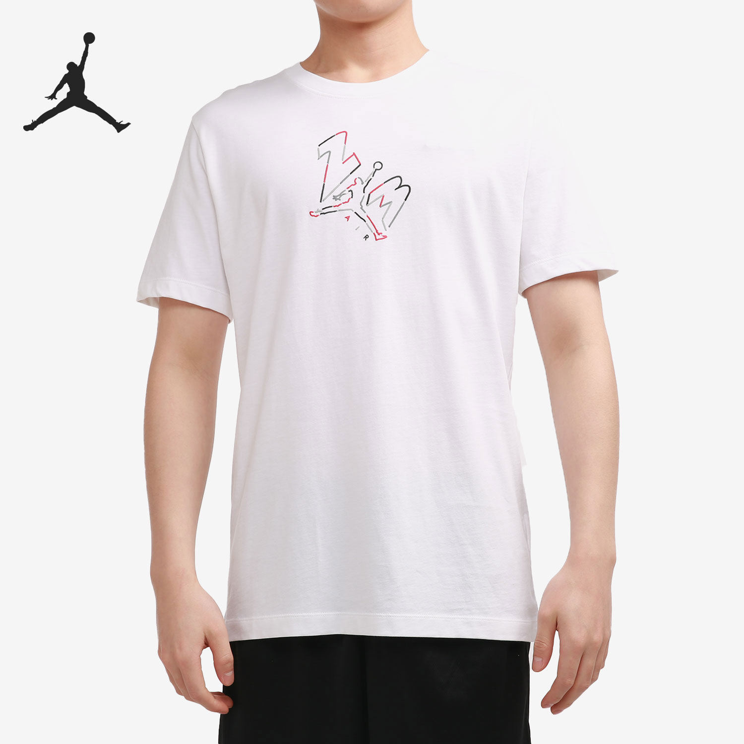 Nike/耐克正品当季新款男子白色印花短袖休闲运动T恤DC4829-100