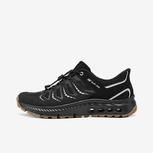 Skechers/斯凯奇正品四季款女士简约户外徒步休闲鞋180279-BKSL