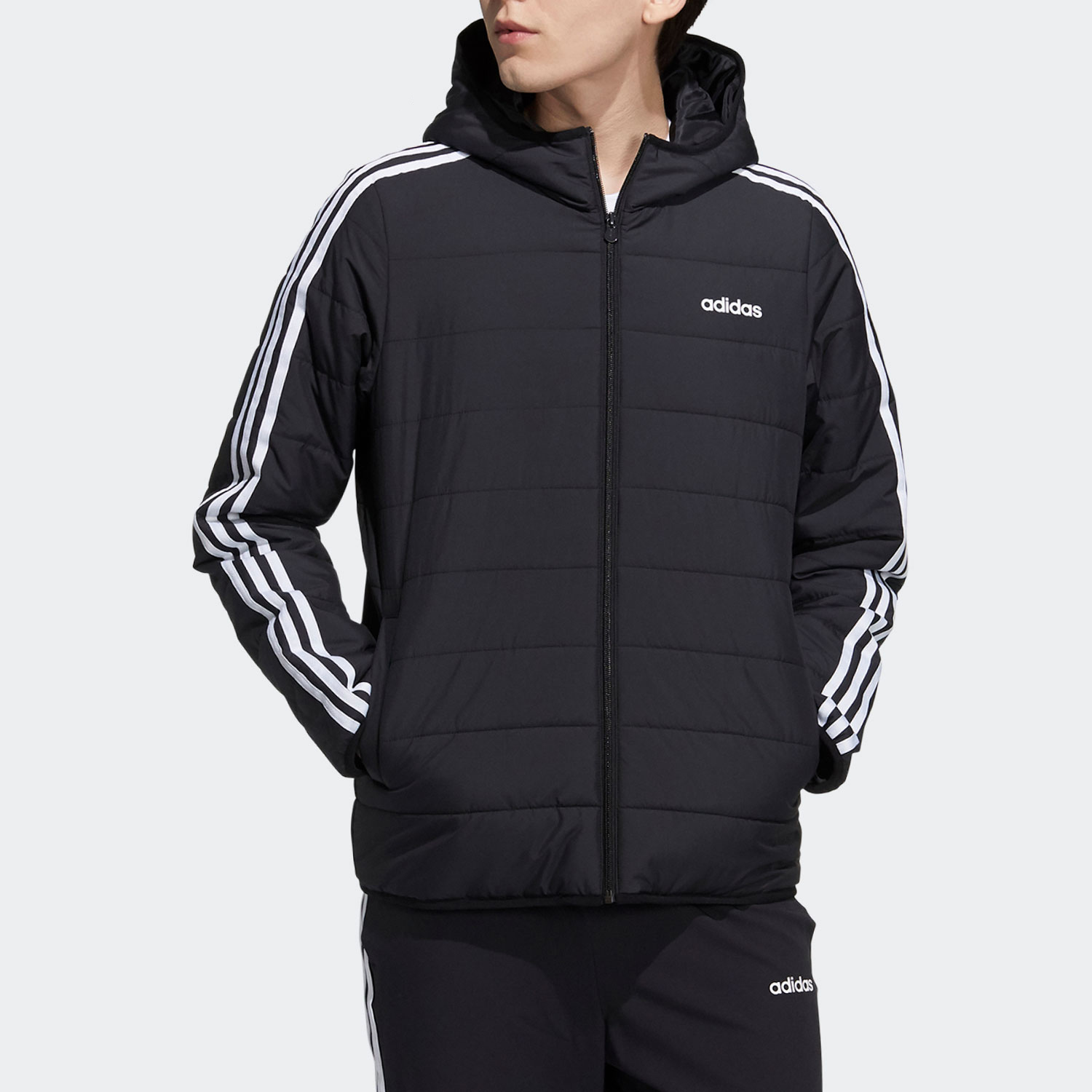 Adidas/阿迪达斯正品Neo 男子运动保暖连帽棉服H14197