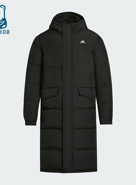 Adidas/阿迪达斯正品冬季男女连帽保暖长款运动休闲羽绒服KF6748
