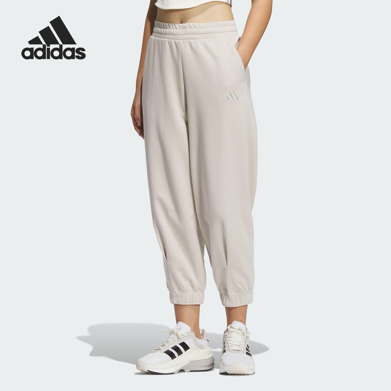 Adidas/阿迪达斯正品LOGO KNIT PANTS女士针织束脚长裤JM1020