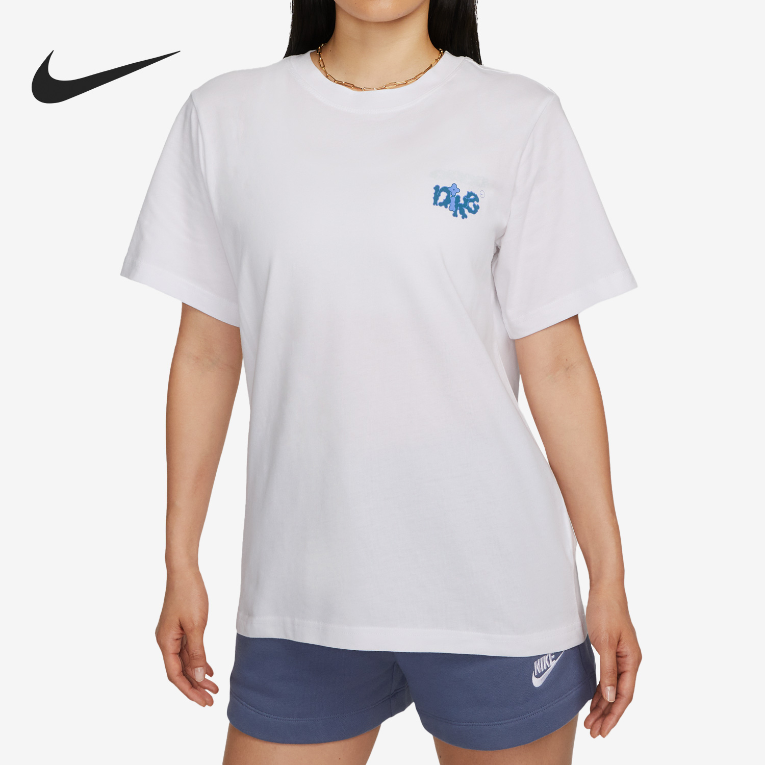 Nike/耐克正品新款女子运动时尚健身简约圆领短袖FD2550-100