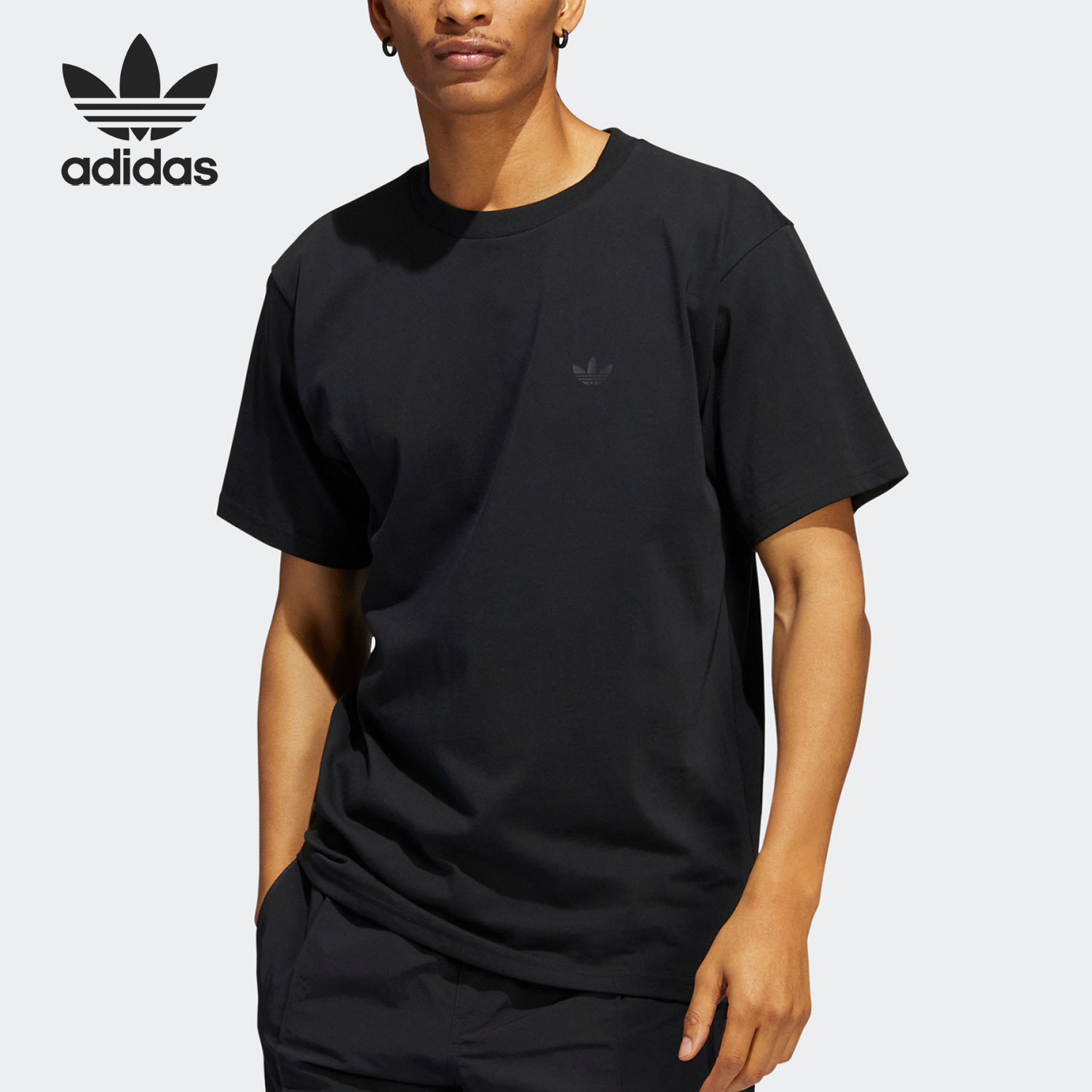 Adidas/阿迪达斯正品三叶草情侣款宽松运动短袖T恤 HC0169