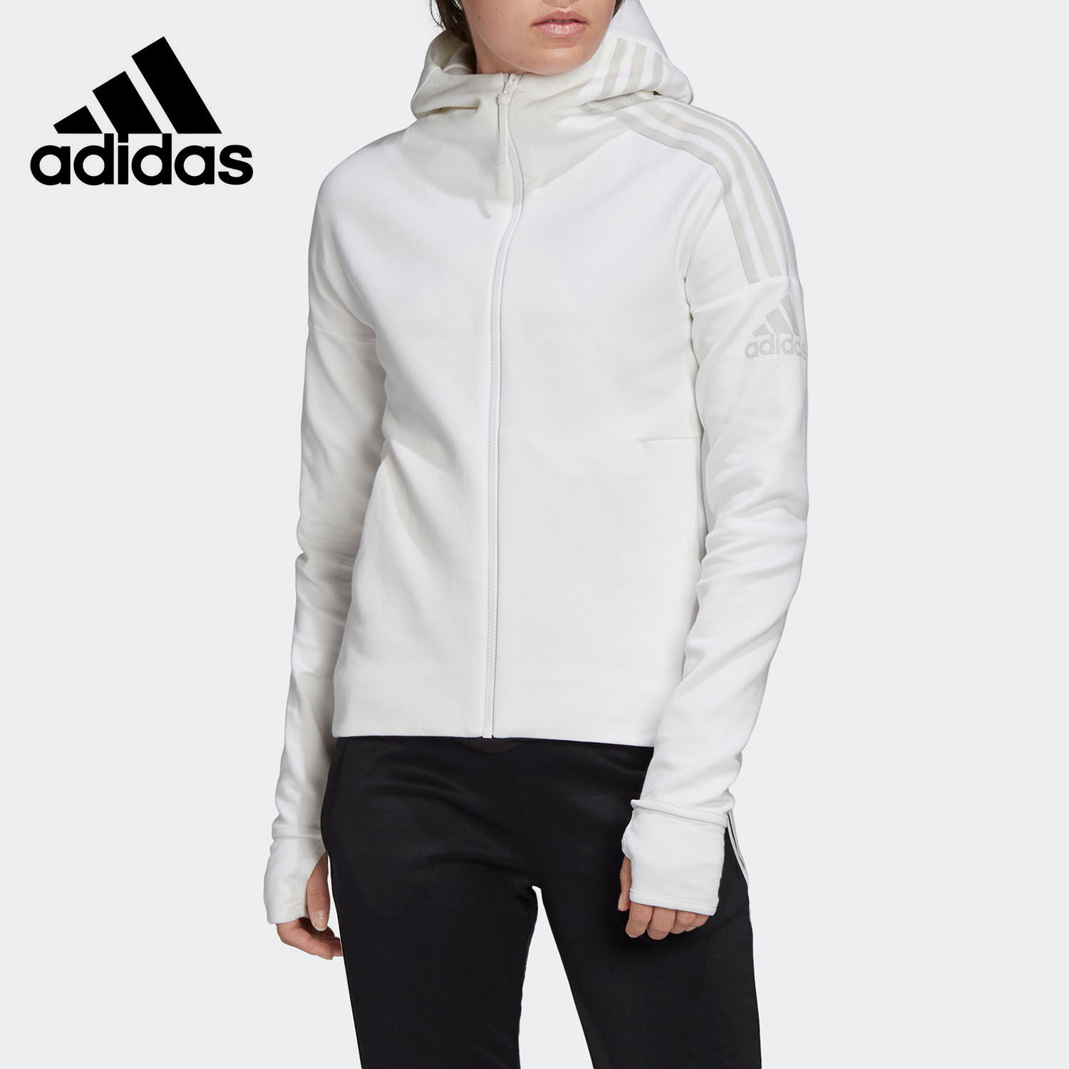 Adidas/阿迪达斯正品W ZNE Hd 女子运动休闲连帽夹克外套 FL1960