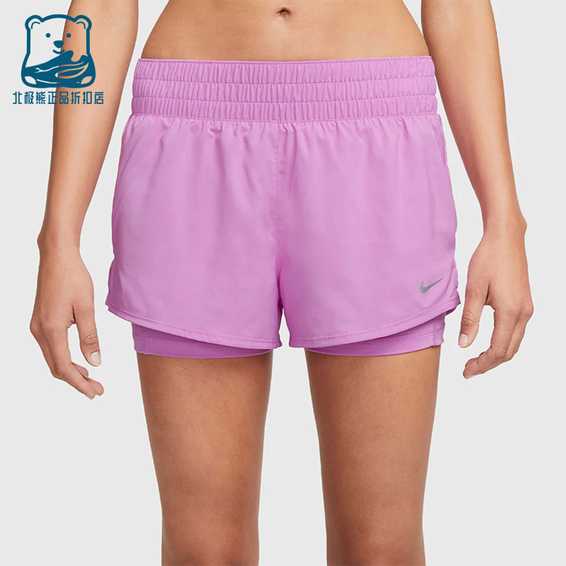 Nike/耐克正品2025女士印花松紧腰透气二合一运动短裤DX6013-532