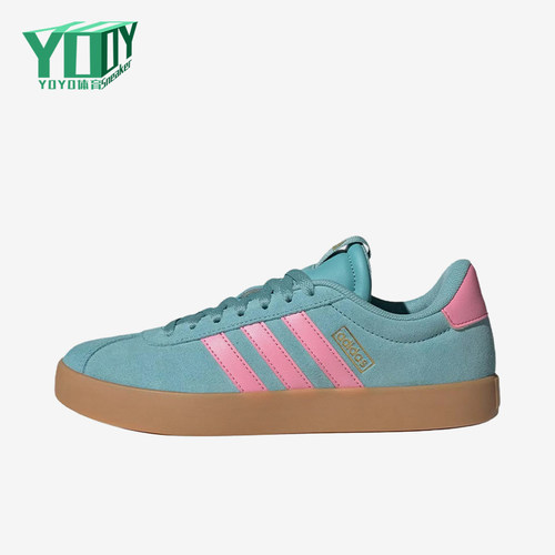 Adidas/阿迪达斯正品VLCOURT3.0新款女经典蓝粉色德训鞋IH6518
