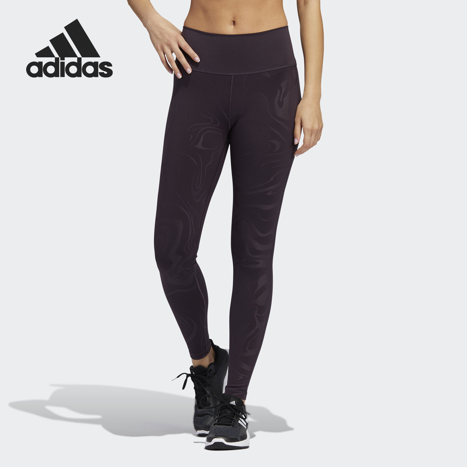 Adidas/阿迪达斯正品女子训练运动长款弹力高腰紧身裤 GD1487