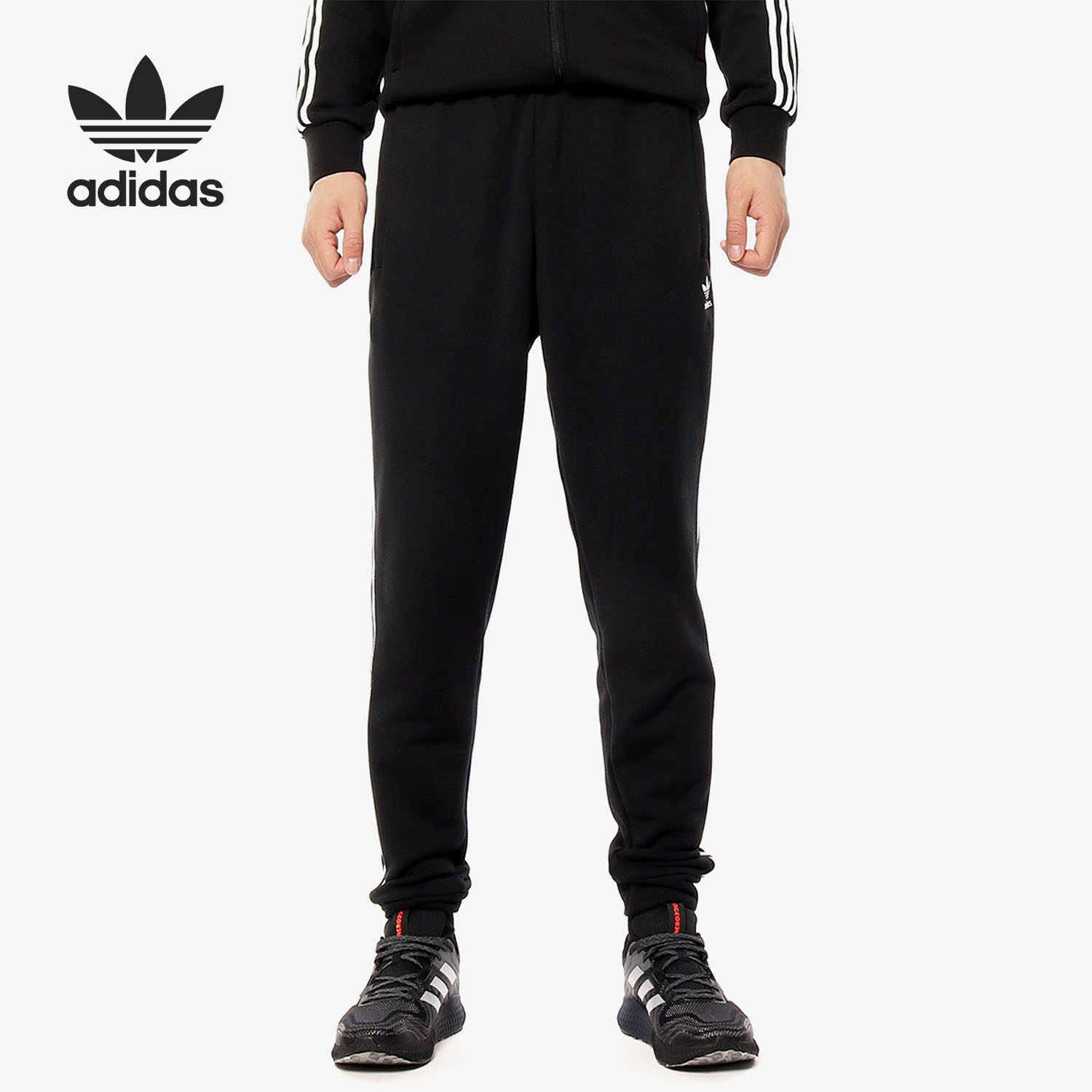 Adidas/阿迪达斯正品 夏新男子三条杠束脚裤休闲裤子EC4710