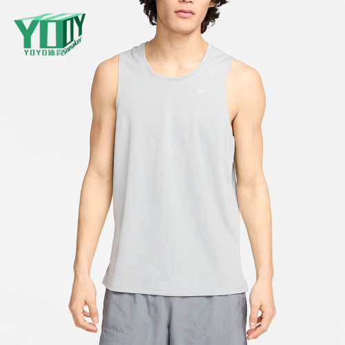 Nike/耐克正品2025男士套头圆领透气网眼跑步背心T恤DV9322-097