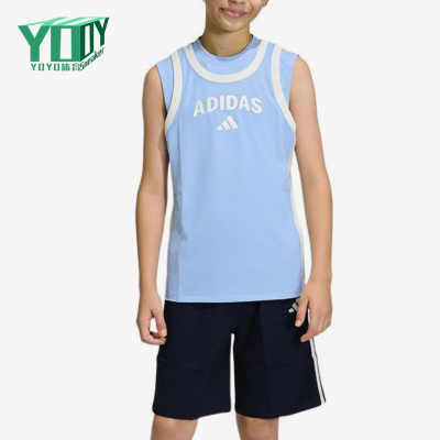 Adidas/阿迪达斯正品新款儿童藏青浅蓝色条纹经典休闲短裤KH0224
