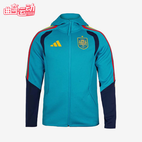 Adidas/阿迪达斯正品新款男蓝藏蓝色足球经典连帽夹克外套KS5202