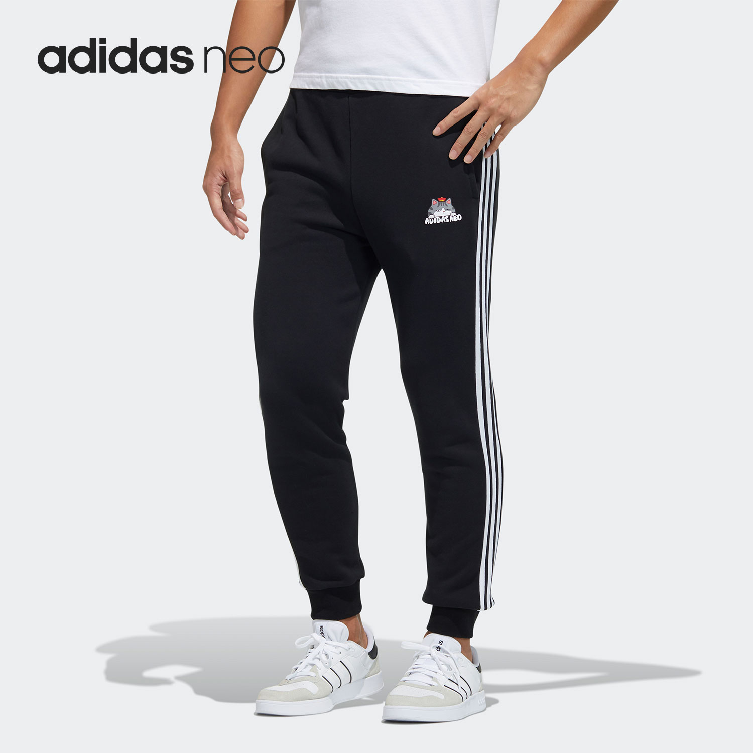 Adidas/阿迪达斯正品neo吾皇万睡联名新款男子休闲运动长裤H45044