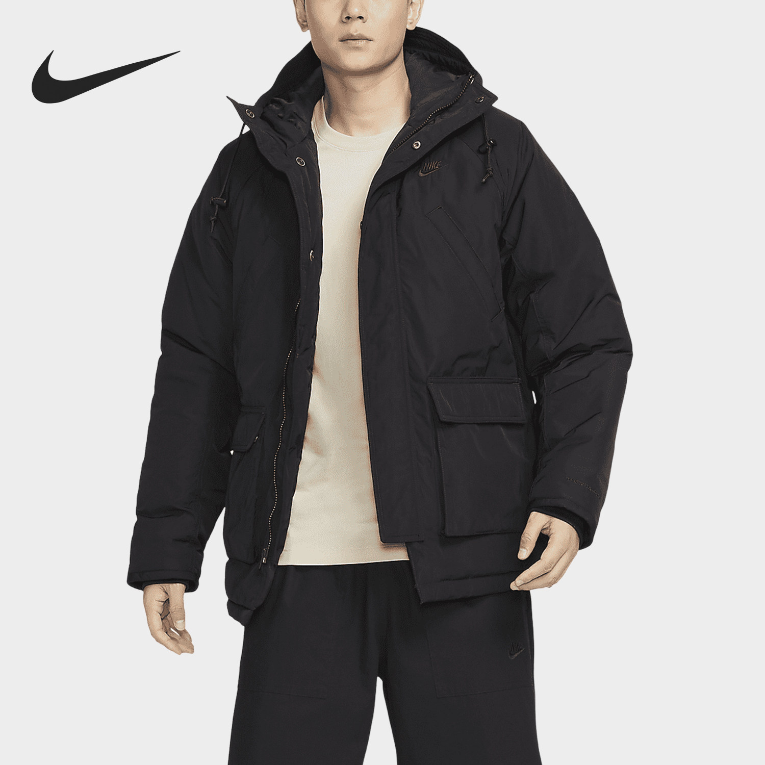 Nike/耐克正品冬季新款男士保暖户外休闲连帽棉服FZ0870-010