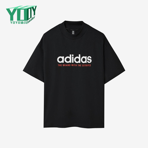 Adidas/阿迪达斯正品2025男士圆领运动休闲日常透气短袖KG8942