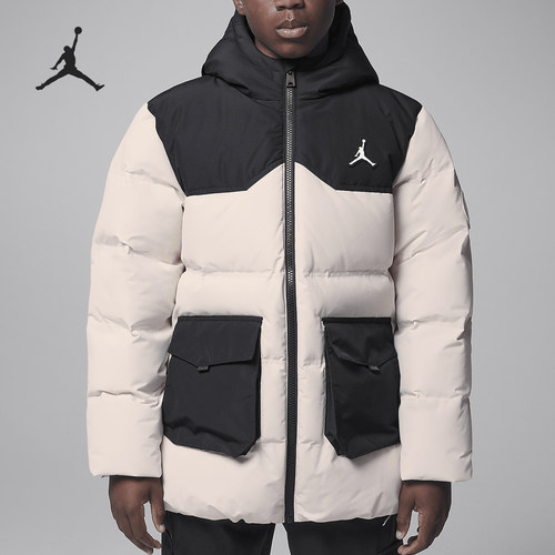 Nike/耐克正品JORDAN大童户外宽松休闲拼接羽绒服HQ7095-271