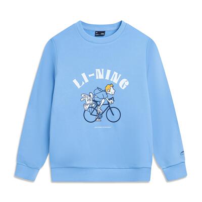 李宁正品2025新款男大童日常休闲百搭圆领印花套头卫衣YWDV489