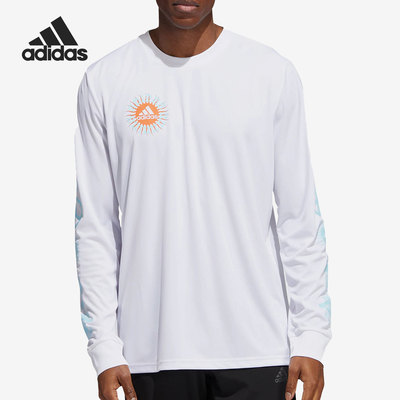 Adidas/阿迪达斯正品M BTN G LS T男子跑步运动长袖T恤HA4306