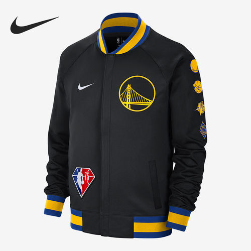 Nike耐克正品金州勇士队男休闲运动轻便舒适棒球服外套DB2448-010