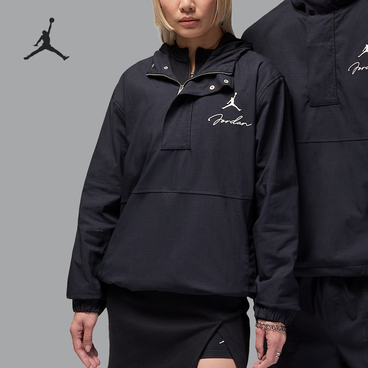 Nike/耐克正品JORDAN男士运动半拉链连帽卫衣外套HF9294-010