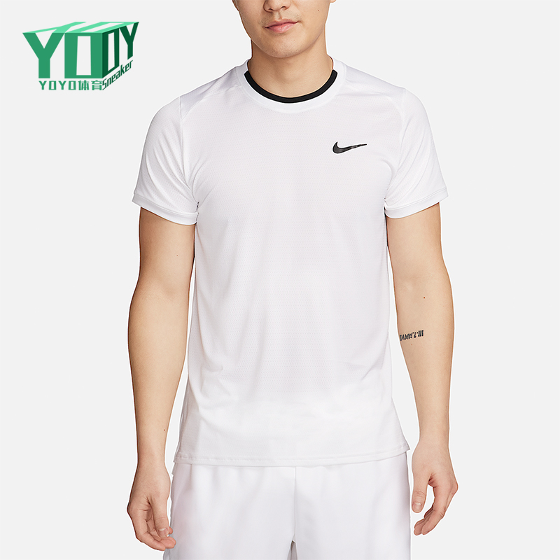 Nike/耐克正品2025男士耐穿运动透气圆领套头网球短袖FD5321-102