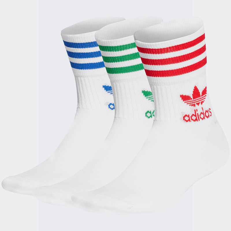 Adidas/阿迪达斯正品当季新款三叶草男女彩色休闲中筒袜子GG1015