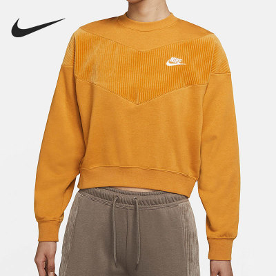 Nike/耐克正品女子拼接加绒圆领运动卫衣套头衫 CZ1877-712