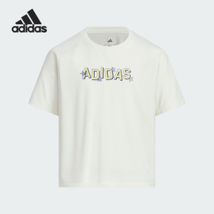 儿童凉感运动休闲短袖 2025夏季 JM3451 阿迪达斯正品 Adidas