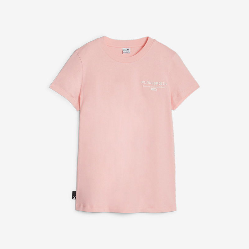 Puma/彪马正品圆领女子刺绣logo休闲运动短袖T恤624706-63
