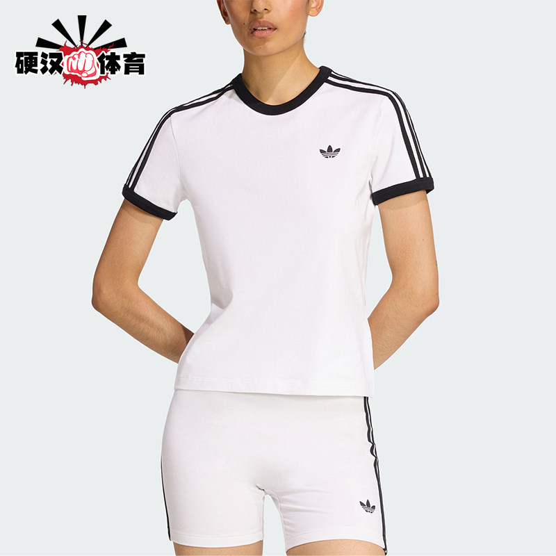 Adidas/阿迪达斯正品三叶草女士圆领经典套头透气修身短袖KD3683图片