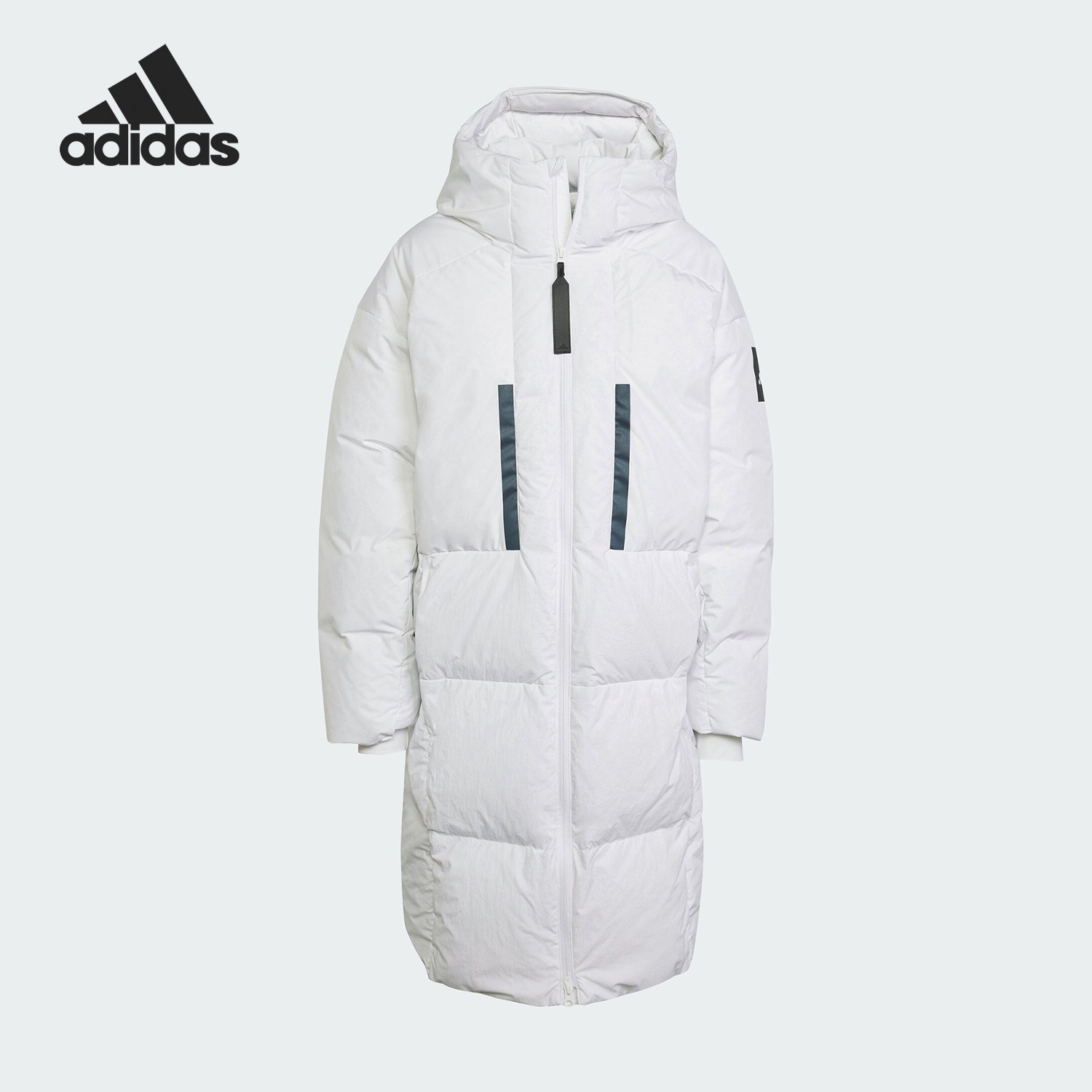 Adidas/阿迪达斯正品新款女士中长款保暖连帽羽绒服IZ4622