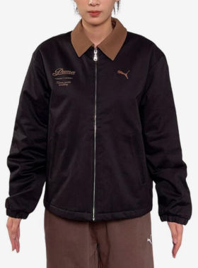 Puma/彪马正品翻领棉服新款男女黑棕色保暖休闲棉服635723-01
