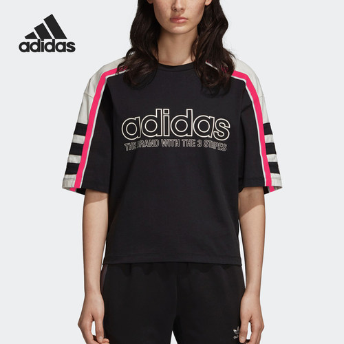 Adidas/阿迪达斯正品三叶草女士圆领透气休闲针织T恤DH4183