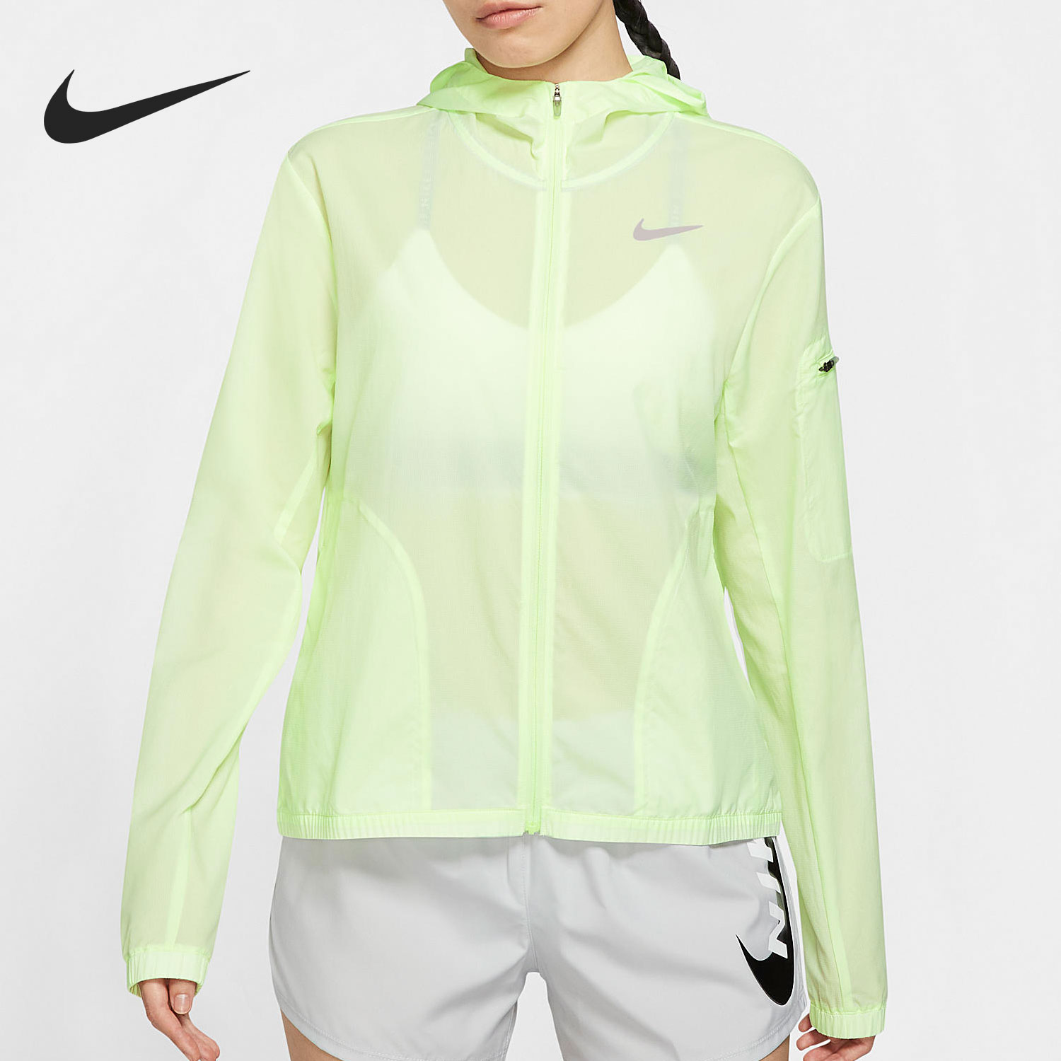 耐克女子连帽跑步运动外套