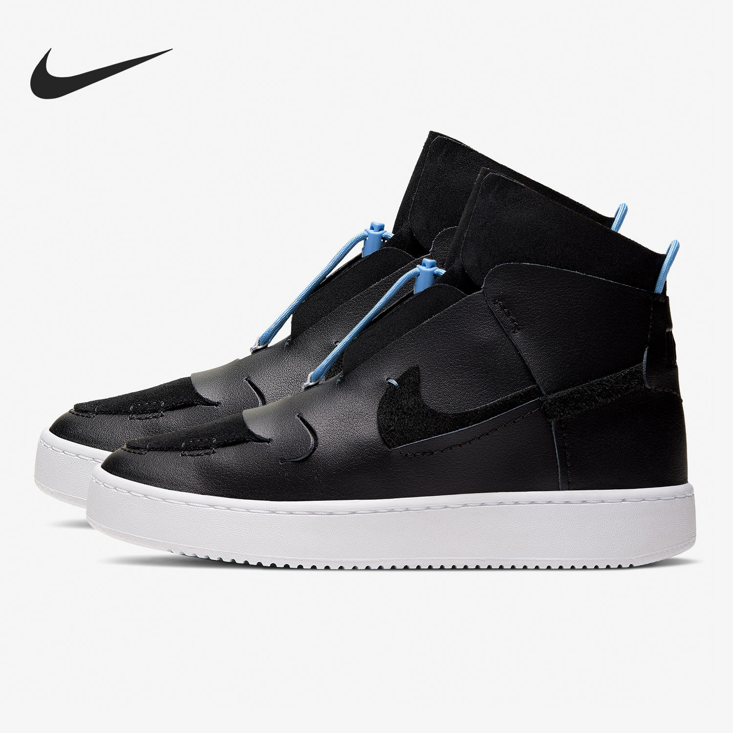 耐克女子皮革拼接高帮板鞋