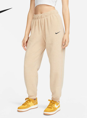 Nike/耐克 正品女子冬季保暖宽松高腰加绒束腿长裤 DD5111-200