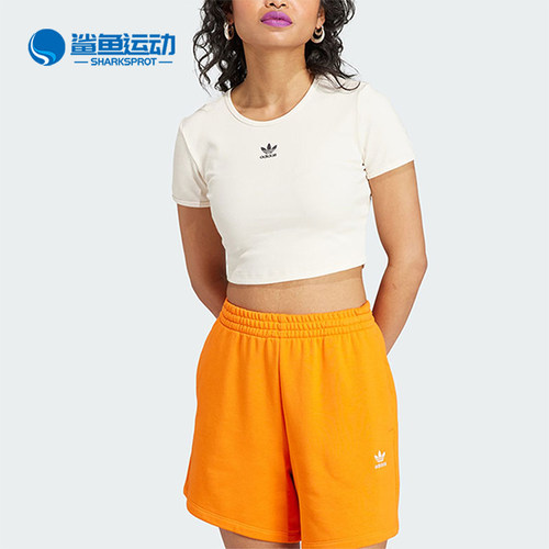 Adidas/阿迪达斯正品三叶草女士短款舒适时尚修身短袖T恤IJ7804