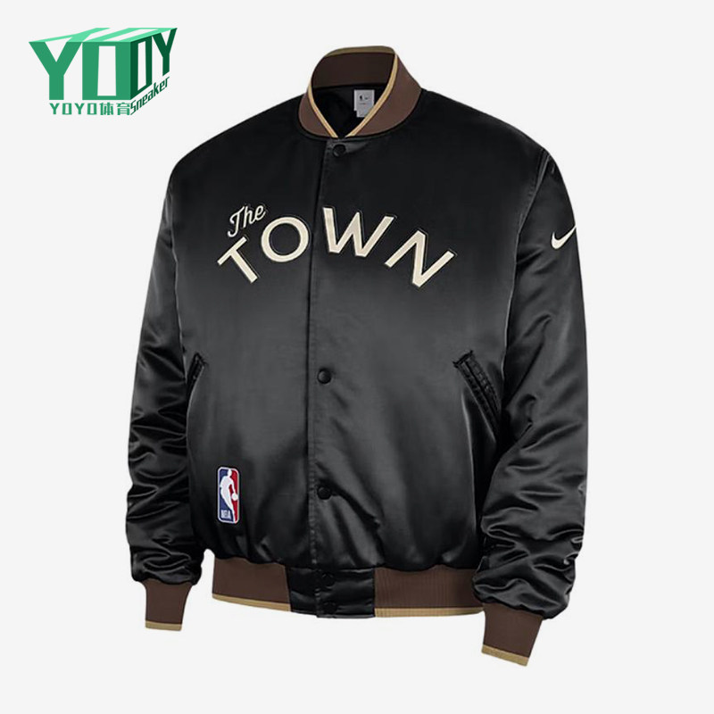 Nike/耐克正品NBA新款男黑棕色球类运动经典保暖棒球服HQ5764-010