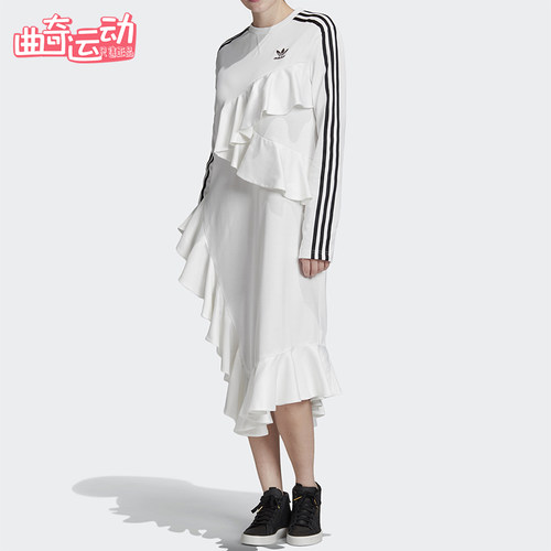 阿迪达斯荷叶边女子连衣裙
