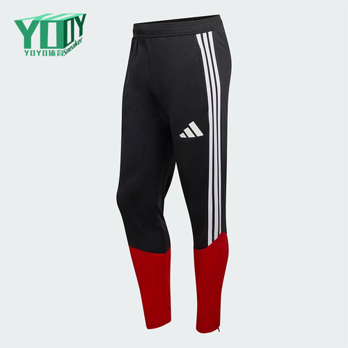 Adidas/阿迪达斯正品2025冬季款男士耐穿修身拼接足球长裤KB4442