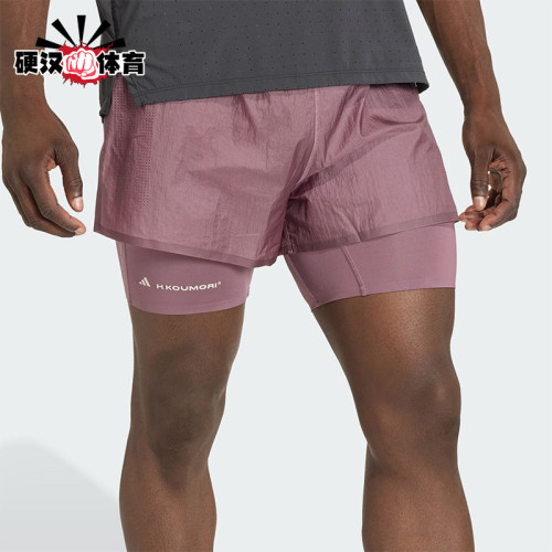 Adidas/阿迪达斯正品夏季男士时尚跑步二合一简约训练短裤KB8431