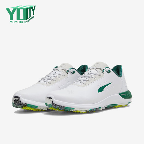 Puma/彪马正品稳定高尔夫球鞋白绿男黄绿色经典低帮鞋子379856-01