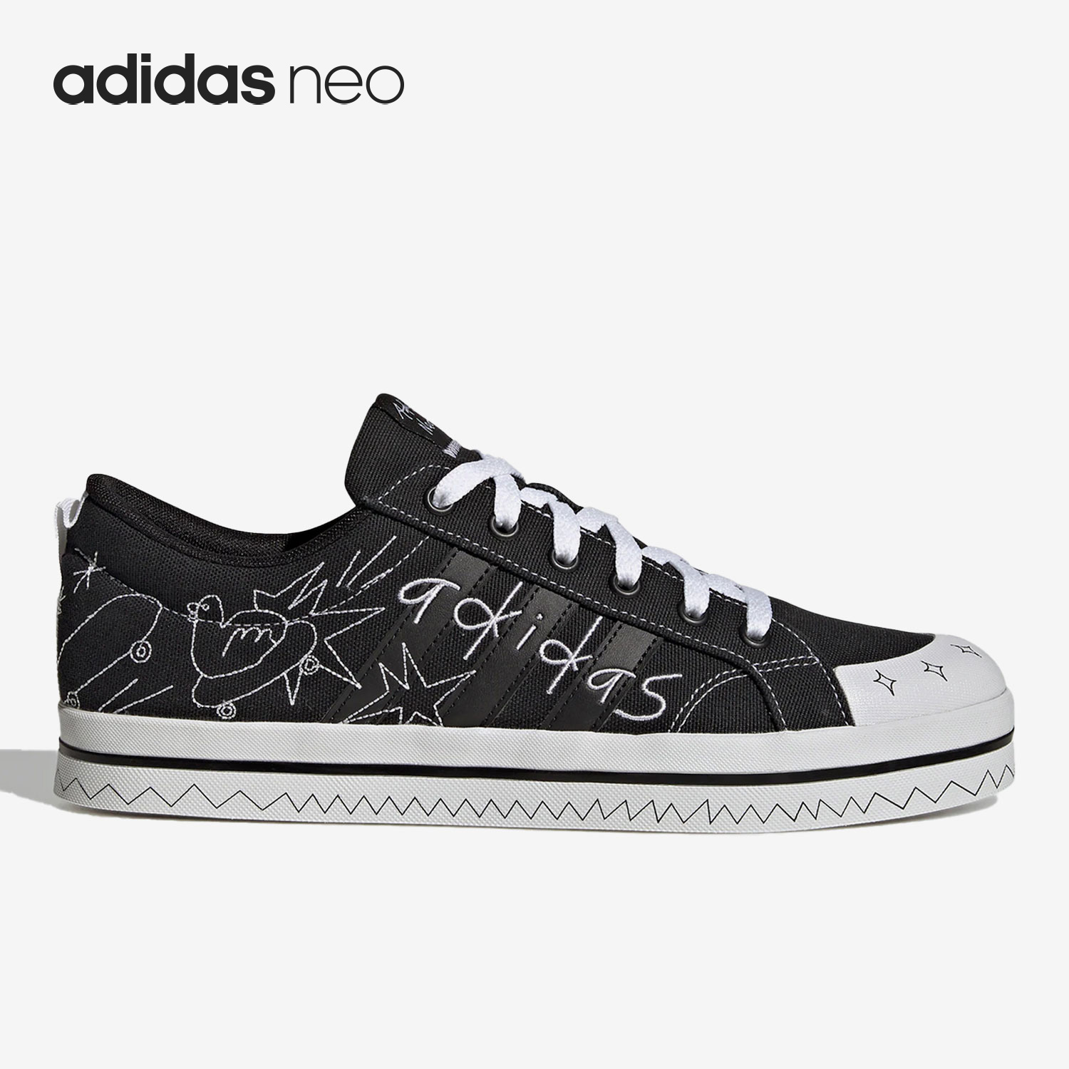 阿迪达斯男女休闲帆布鞋板鞋