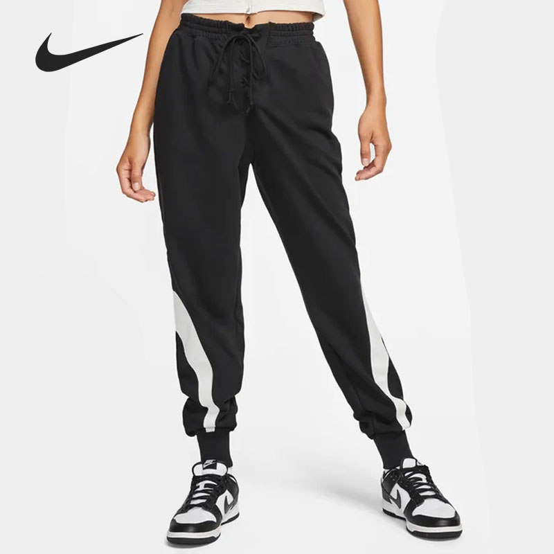 Nike/耐克正品Sportswear新款女黑白色有弹力长裤DQ6227-010