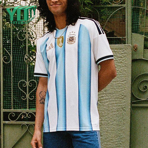 Adidas/阿迪达斯正品阿根廷队男女修身针织足球运动短袖T恤JM5897