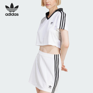 阿迪达斯正品 POLO衫 三叶草女士短款 短袖 JD2608 时尚 Adidas