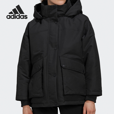 Adidas/阿迪达斯正品女子冬季连帽户外休闲运动羽绒服 GE9990