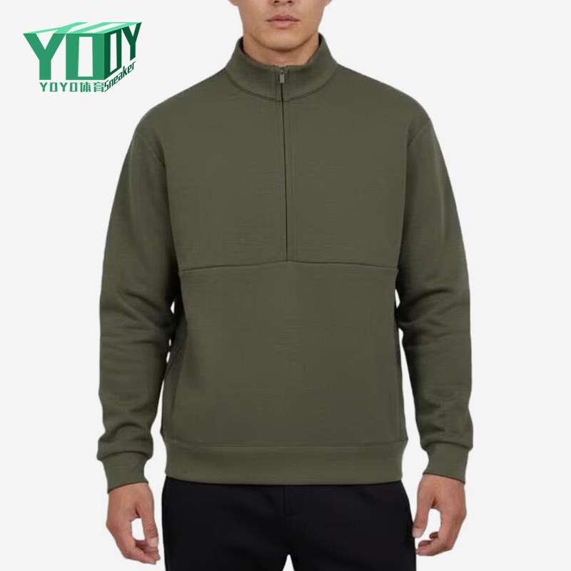 Nike/耐克正品新款男绿色纯色立领套头经典休闲卫衣HQ6954-325