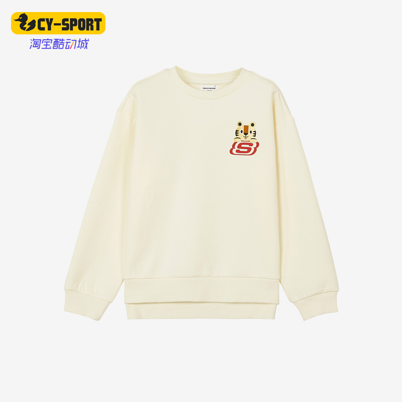 Skechers/斯凯奇正品新款儿童卡通圆领休闲卫衣L122G025